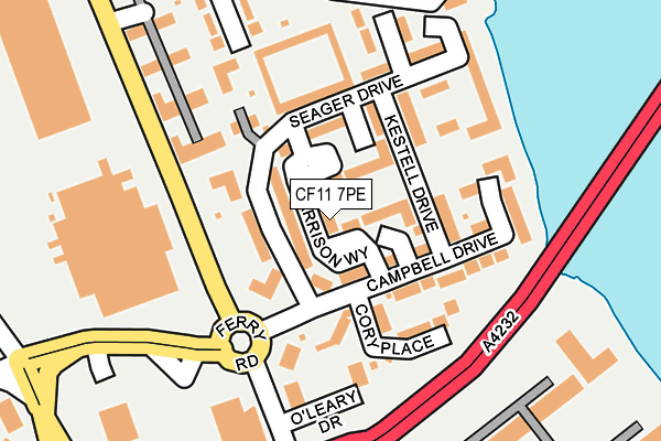 CF11 7PE map - OS OpenMap – Local (Ordnance Survey)