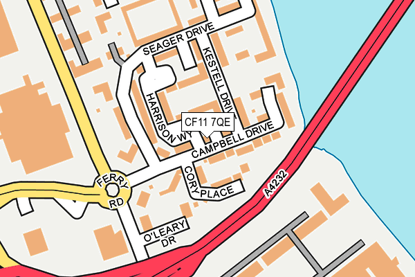 CF11 7QE map - OS OpenMap – Local (Ordnance Survey)