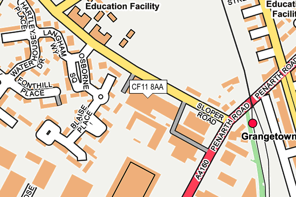 CF11 8AA map - OS OpenMap – Local (Ordnance Survey)