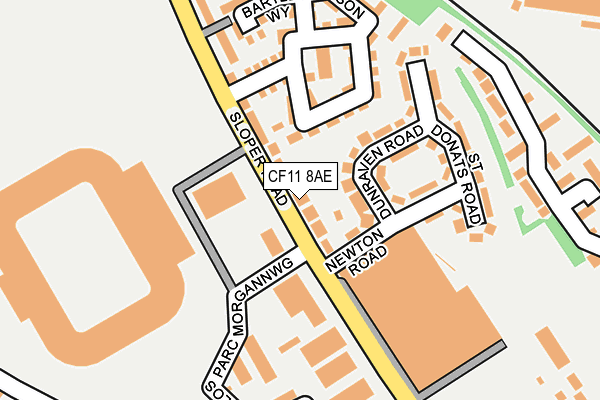 CF11 8AE map - OS OpenMap – Local (Ordnance Survey)