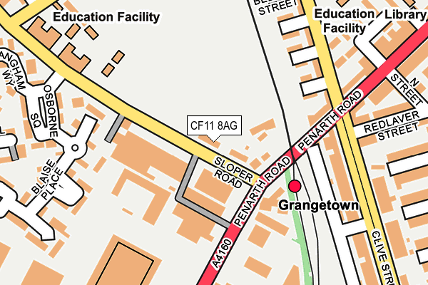 CF11 8AG map - OS OpenMap – Local (Ordnance Survey)