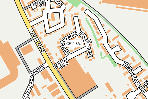 CF11 8AJ map - OS OpenMap – Local (Ordnance Survey)