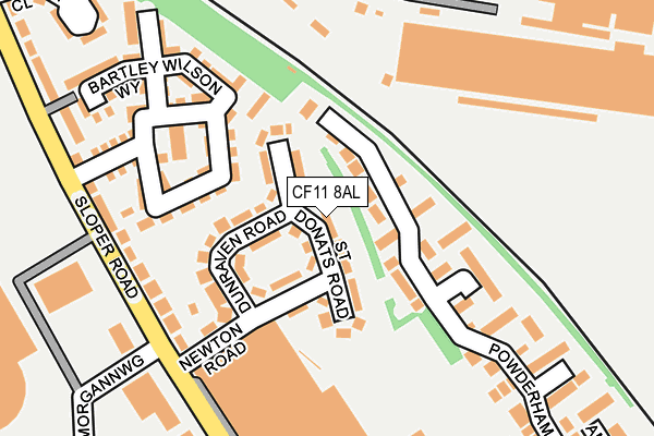 CF11 8AL map - OS OpenMap – Local (Ordnance Survey)