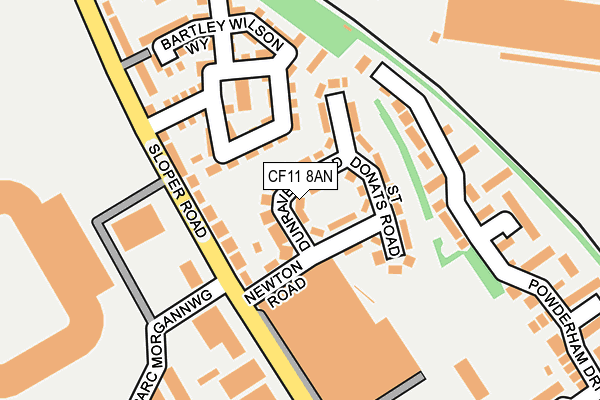 CF11 8AN map - OS OpenMap – Local (Ordnance Survey)