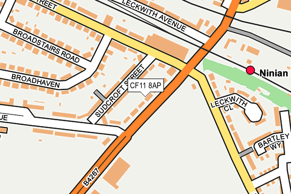 CF11 8AP map - OS OpenMap – Local (Ordnance Survey)