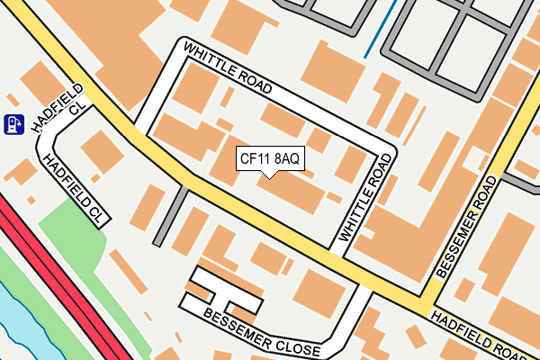 CF11 8AQ map - OS OpenMap – Local (Ordnance Survey)