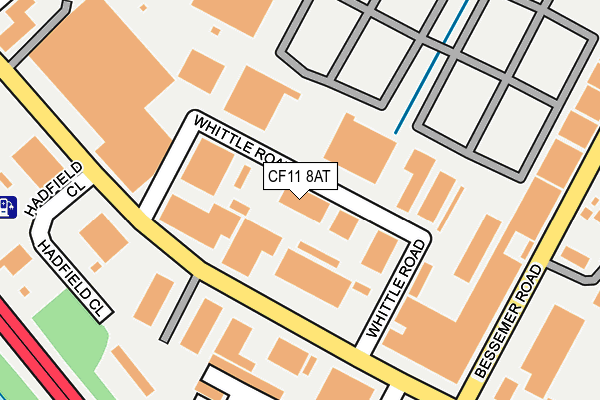 CF11 8AT map - OS OpenMap – Local (Ordnance Survey)