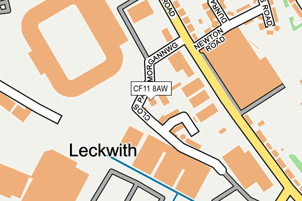 CF11 8AW map - OS OpenMap – Local (Ordnance Survey)