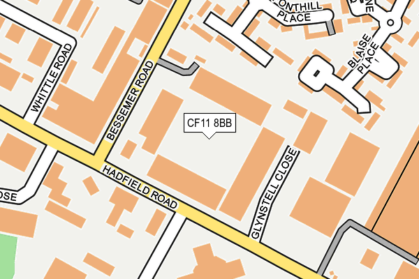 CF11 8BB map - OS OpenMap – Local (Ordnance Survey)