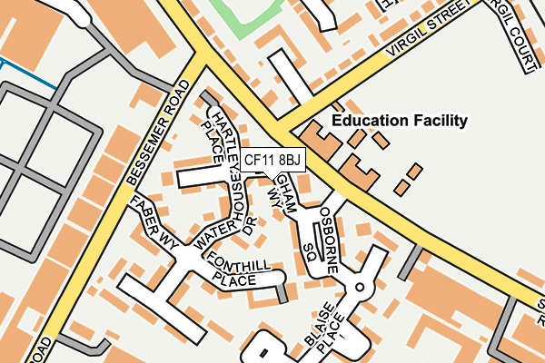 CF11 8BJ map - OS OpenMap – Local (Ordnance Survey)
