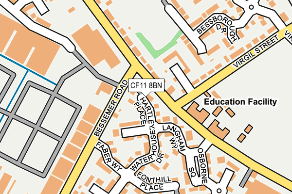 CF11 8BN map - OS OpenMap – Local (Ordnance Survey)