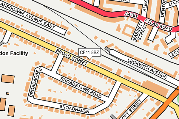 CF11 8BZ map - OS OpenMap – Local (Ordnance Survey)