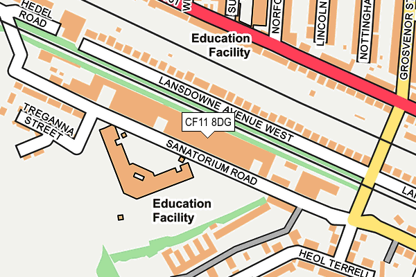 CF11 8DG map - OS OpenMap – Local (Ordnance Survey)
