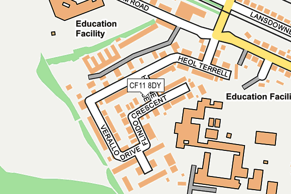 CF11 8DY map - OS OpenMap – Local (Ordnance Survey)