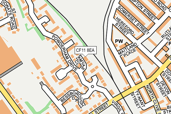 CF11 8EA map - OS OpenMap – Local (Ordnance Survey)