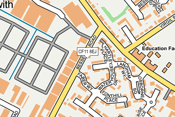 CF11 8EJ map - OS OpenMap – Local (Ordnance Survey)