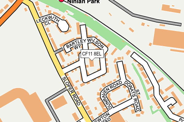 CF11 8EL map - OS OpenMap – Local (Ordnance Survey)