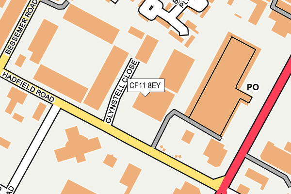 CF11 8EY map - OS OpenMap – Local (Ordnance Survey)
