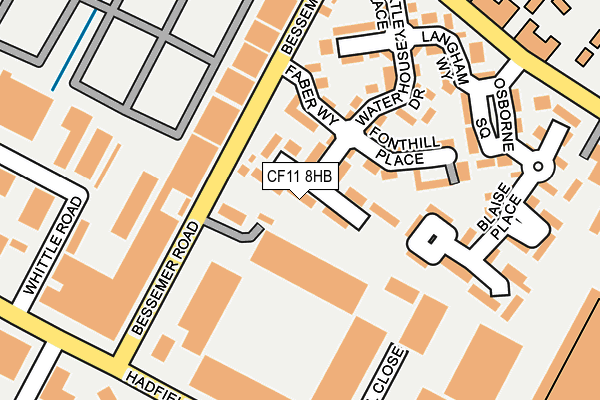 CF11 8HB map - OS OpenMap – Local (Ordnance Survey)