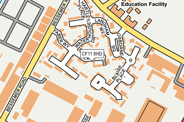 CF11 8HD map - OS OpenMap – Local (Ordnance Survey)