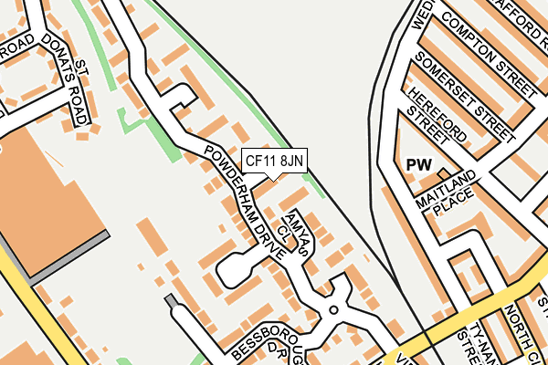 CF11 8JN map - OS OpenMap – Local (Ordnance Survey)