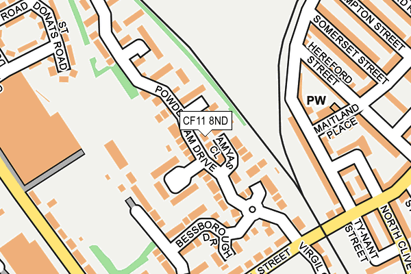 CF11 8ND map - OS OpenMap – Local (Ordnance Survey)