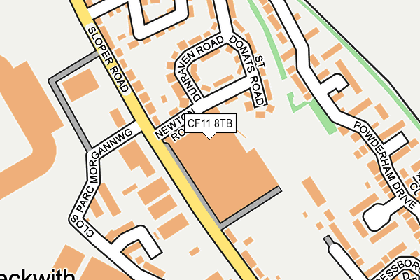 CF11 8TB map - OS OpenMap – Local (Ordnance Survey)
