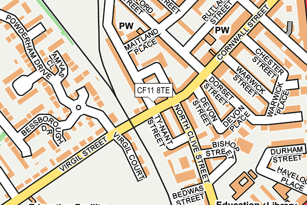 CF11 8TE map - OS OpenMap – Local (Ordnance Survey)