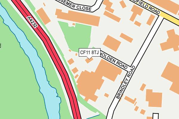 CF11 8TJ map - OS OpenMap – Local (Ordnance Survey)