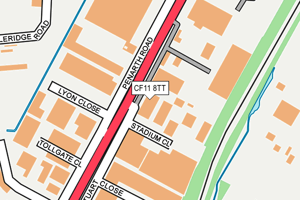 CF11 8TT map - OS OpenMap – Local (Ordnance Survey)