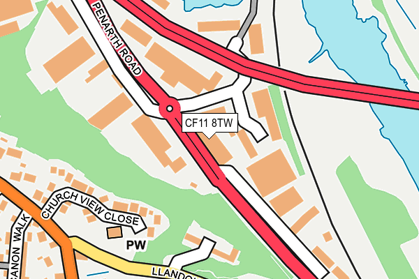 CF11 8TW map - OS OpenMap – Local (Ordnance Survey)