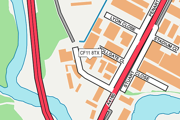 CF11 8TX map - OS OpenMap – Local (Ordnance Survey)