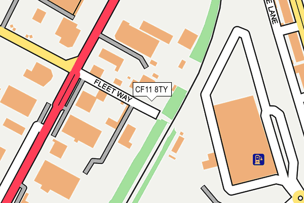 CF11 8TY map - OS OpenMap – Local (Ordnance Survey)