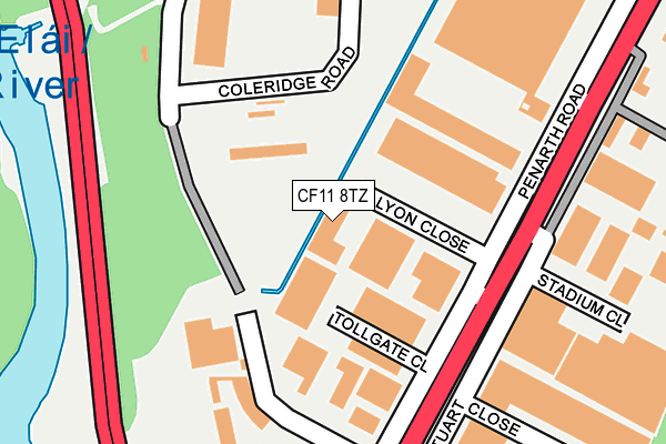 CF11 8TZ map - OS OpenMap – Local (Ordnance Survey)