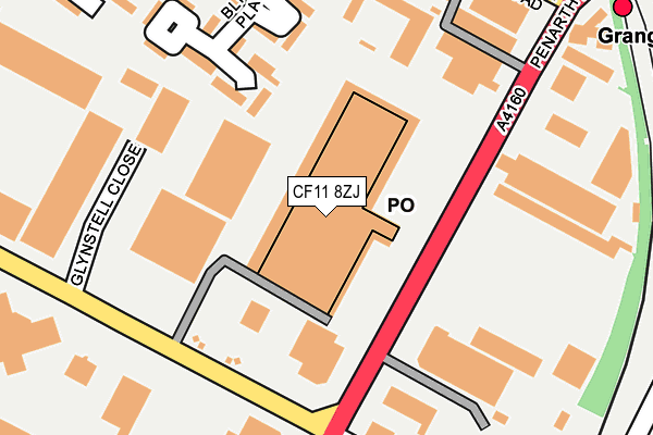 CF11 8ZJ map - OS OpenMap – Local (Ordnance Survey)