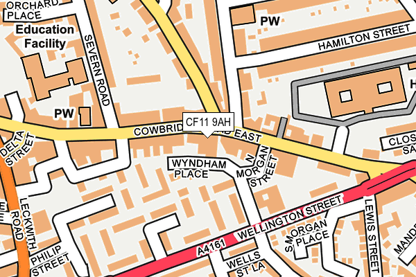 CF11 9AH map - OS OpenMap – Local (Ordnance Survey)