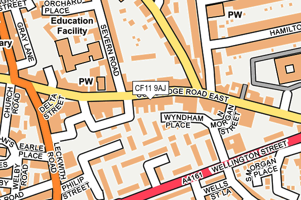 CF11 9AJ map - OS OpenMap – Local (Ordnance Survey)