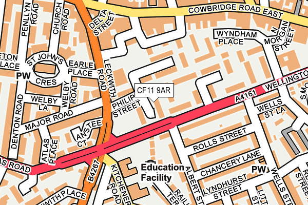 CF11 9AR map - OS OpenMap – Local (Ordnance Survey)