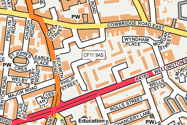 CF11 9AS map - OS OpenMap – Local (Ordnance Survey)