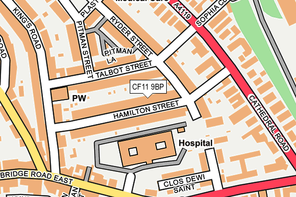 CF11 9BP map - OS OpenMap – Local (Ordnance Survey)