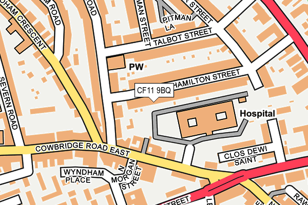 CF11 9BQ map - OS OpenMap – Local (Ordnance Survey)