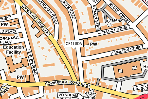 CF11 9DA map - OS OpenMap – Local (Ordnance Survey)