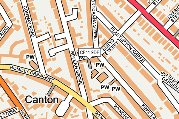 CF11 9DF map - OS OpenMap – Local (Ordnance Survey)