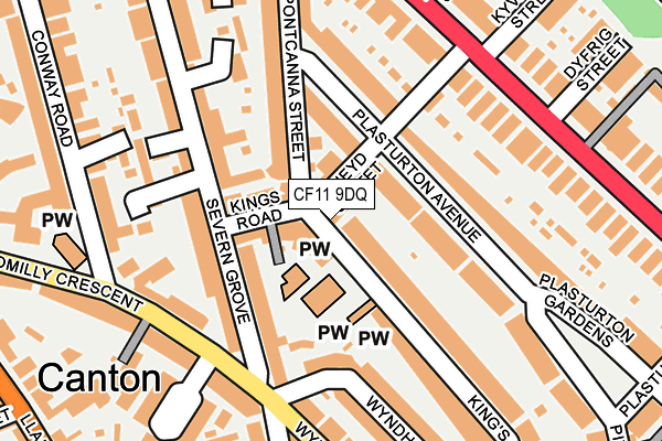 CF11 9DQ map - OS OpenMap – Local (Ordnance Survey)