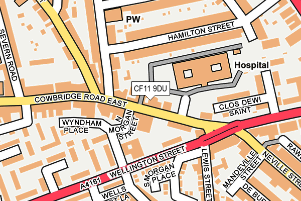 CF11 9DU map - OS OpenMap – Local (Ordnance Survey)