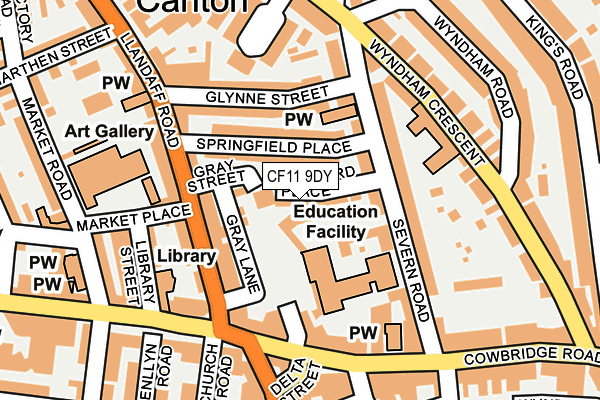 CF11 9DY map - OS OpenMap – Local (Ordnance Survey)