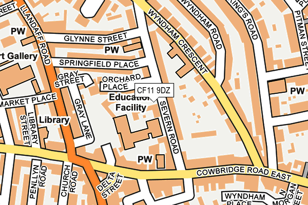 CF11 9DZ map - OS OpenMap – Local (Ordnance Survey)