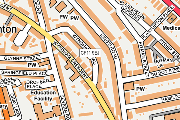 CF11 9EJ map - OS OpenMap – Local (Ordnance Survey)