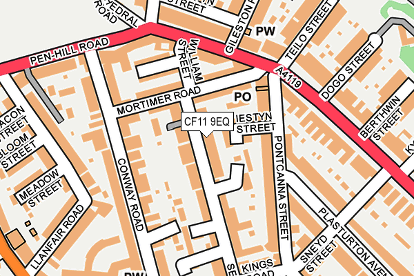 CF11 9EQ map - OS OpenMap – Local (Ordnance Survey)