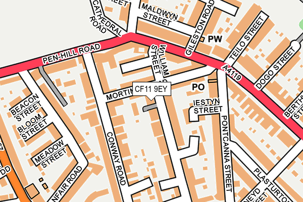 CF11 9EY map - OS OpenMap – Local (Ordnance Survey)